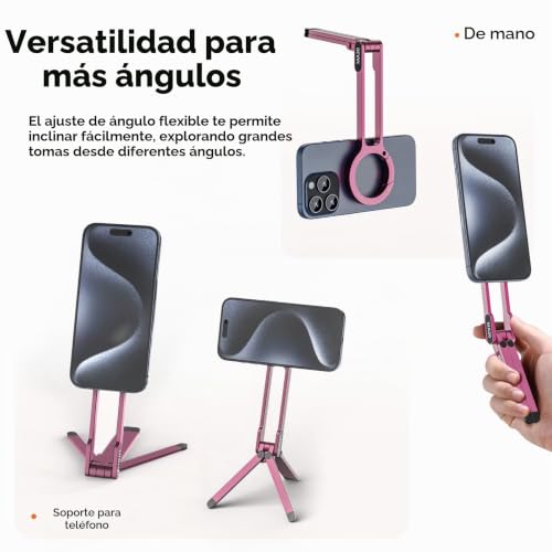 Trípode Magnético Magsafe Soporte Aluminio Plegable iPhone 15 14 Android ULANZI MA30 4