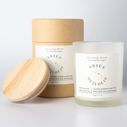Candela profumata in vetro con segno zodiacale – Candela personal...