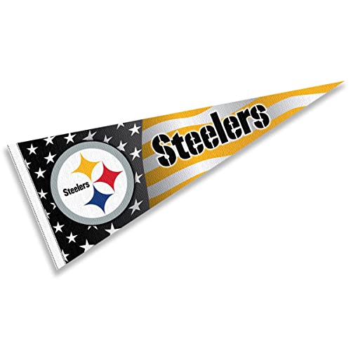 WinCraft Pittsburgh Steelers Nation USA Americana Stars and Stripes Pennant Banner Flag