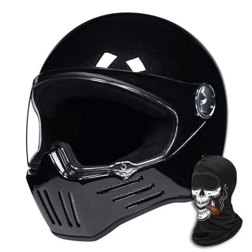 Casco integral de motocicleta de estilo retro para adultos unisex, casco de ciclomotor para turismo con visera solar, cascos de motocicleta antichoque aprobados por ECE/DOT,Color C-XXL(63~64cm)