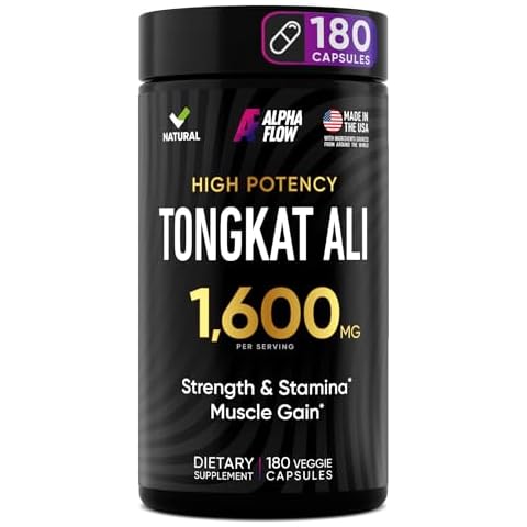 Tongkat Ali Supplement 1600MG - Longjack Tongkat Ali for Men - Eurycoma Longifolia Extract Powder 100:1, Maca Root, Black Currant Oil - Tongat-Ali 180 Capsules Cover