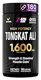 Tongkat Ali Supplement 1600MG - Longjack Tongkat Ali for Men - Eurycoma Longifolia Extract Powder 100:1, Maca Root, Black Currant Oil - Tongat-Ali 180 Capsules