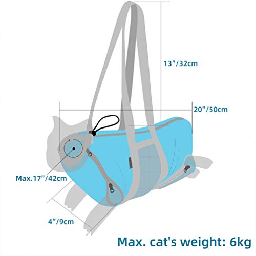Baluue Saco de retenção para banho de cuidados com gatos para lavagem de unhas anti-mordida, bolsa a