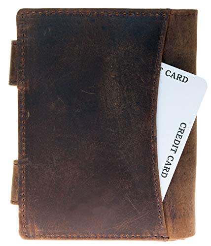 FLW Men's Genuine Leather Wallet with Two Buckles and Scorpion - Image 3