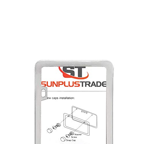 Sunplustrade 1070-LPFRME-SILV 2 Stainless Steel Polish Mirror License Plate Frame + Chrome Screw Caps thumb #8