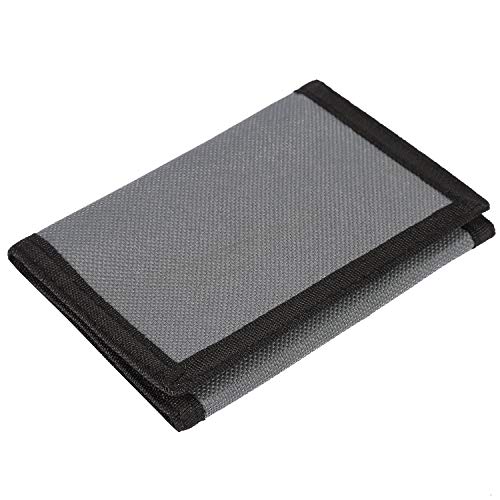 RFID Trifold Canvas Outdoor Sports Wallet for Kids - Front Pocket Wallet with Magic Sticker