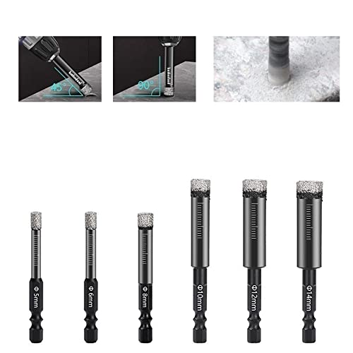 Brocas de diamante hexagonal set 5 piezas para cerámica miniatura 4