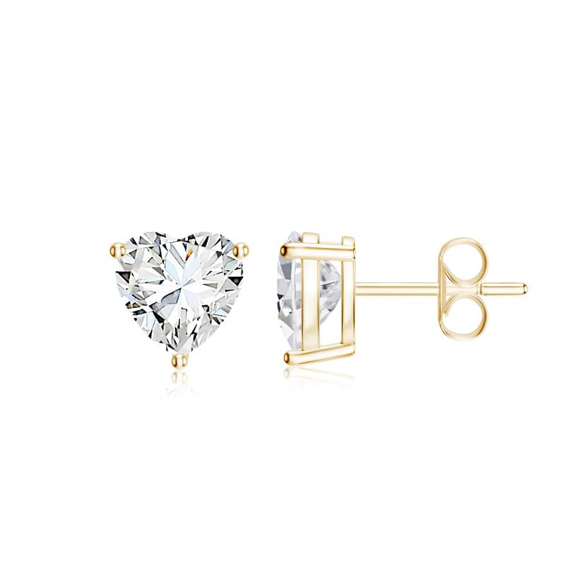 Image of Goldhartz Sterling Silver Genuine, Created or Simulated Birthstone Gemstone 7mm Heart Stud Earrings