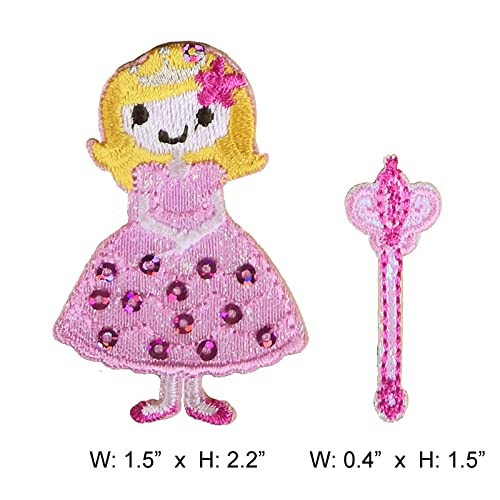 Kloriz 7-Pack Crown Princess Castle Girl Power Embroidered Iron On Patch Sequin Applique Fabric Clothing Accessories Diy Christmas Gift For Kids Children #TOP6
