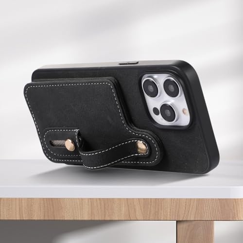 Étui de téléphone en cuir avec dragonne pour iPhone 11 Pro marron antichoc - 3