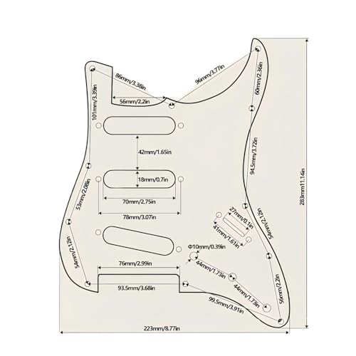 Pickguard pour guitare électrique ST 3 plis contre les rayures et buzz