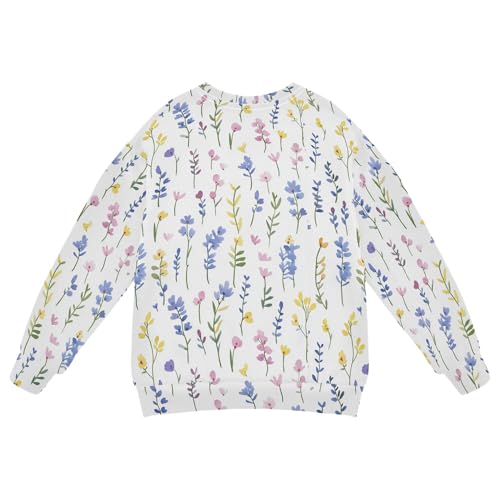 JUNZAN Spring Flowers Iris White Kids Girls Hooded Sweatshirt Crewneck Tops Clothing Shirts Sports 4T2