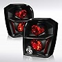 Autozensation Compatible with Dodge Caliber 2007-2012, Black Housing Clear Lens Tail Lights, L+R Pair Taillight Assembly