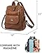 WYFJNX PU Leather Backpack Purse for Women Fashion Multipurpose Design Handbag Ladies Shoulder Bags Travel Backpack Brown