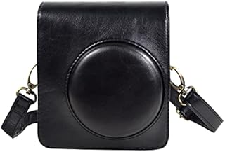HIYQIN Instant Camera Case Compatible with Fujifilm Instax Mini 40, PU Leather Bag with Adjustable Shoulder Strap (Black)