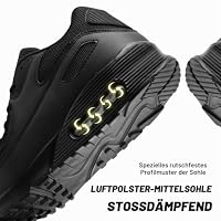 LECYGNB Schuhe Herren Laufschuhe Turnschuhe Atmungsaktive Sportschuhe Freizeit Joggingschuhe Leichtewichts rutschfeste Gym Fitness Schuhe Fashion Luftpolster Sneaker Schwarz EU 47 – Ansicht 3