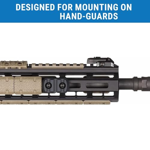 Uadme Picatinny Schiene, 5 Slots Schiene Abschnitt Picatinny Adapter Aluminium mit 2 Schrauben, 2 Nutensteinen und Einem Sechskantschlüssel, zur Montage an Handschützern, Schwarz