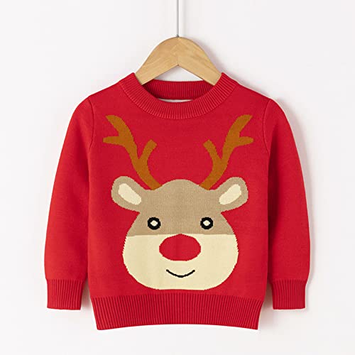 Toddler Baby Girl Boy Christmas Sweater Crewneck Long Sleeve Blouse Deer Print Pullover Cute Fall Winter Sweaters2