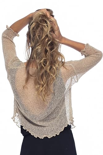 Image of Back From Bali Womens Sheer Shrug Cardigan Lightweight Knit