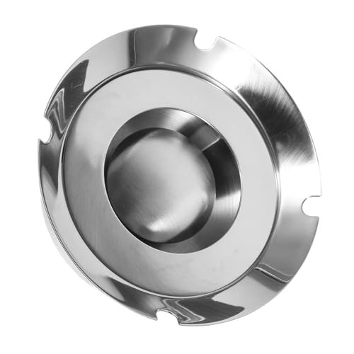 DECHOUS Cenicero de Sobremesa de Acero Inoxidable para Decoración y Uso en Muebles de Jardín y Oficina