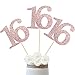 10-Pack Double Sided Glitter 16th Birthday Centerpiece Anniversary Centerpiece Sticks, Number 16 Table Topper Cake Topper for 16th Birthday Anniversary Table Party Decorations (Double Sided rose gold)
