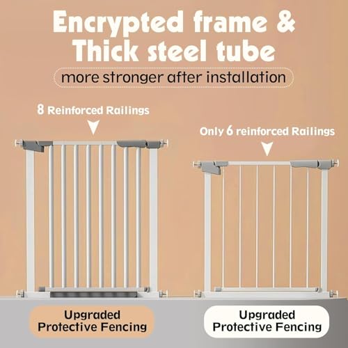 Easy Install 30"(76cm) High Walk Thru Baby Gates, Fits Space Between 35.8" to 38.5"(91-98) Wide for Doorways Stairways Pressure Mount System with Auto-Close Hold-Open Safety Gate Dog Gate for Doorways - Image 6
