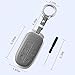 Qunzes for Jeep Key Fob Cover with Keychain Compatible with Grand Cherokee Renegade Dodge Charger Durango Challenger (GREY)