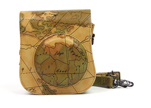 NodArtisan Camera Carrying Case Compatible with Fujifilm Instax Mini 25 26 Camera, Map Brown