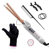 Vogewood 3/8 Inch Small Curling Iron,Long Barrel Curling Iron for Short & Long Hair,Tight Curls Curling Iron with Adjustable Temperature, Hair Curler with Heat Resistant Glove and Pad, 8-in-1 Gift Set