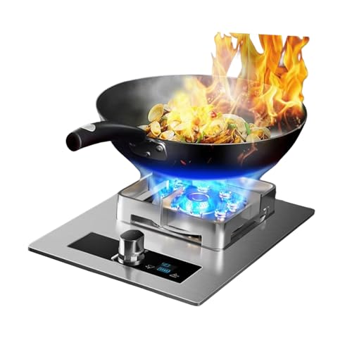 Cocina De Gas De 9,8 KW, Placa De Un Solo Quemador For Interiores, Temporizador Fuego Alto 9 Cavidades,Kit Fuente GN/GLP, For Cocina(NG)