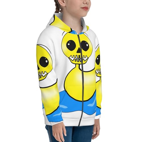 Halloween Yellow Duck Kids Pullover Hoodies Boys Zip Up Sweatshirts Girls Athletic Clothes with Pocket4