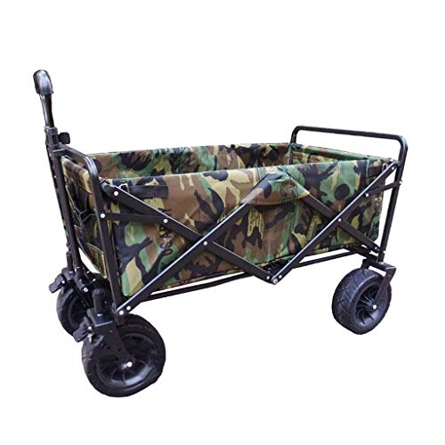 ItzZa Carros de Almacenamiento Carro de jardín Plegable Carro de Servicio Pesado Carro de Compras multifunción para Acampar al Aire Libre Camión de tracción de Playa con 4 Ruedas, Carga: 80 kg