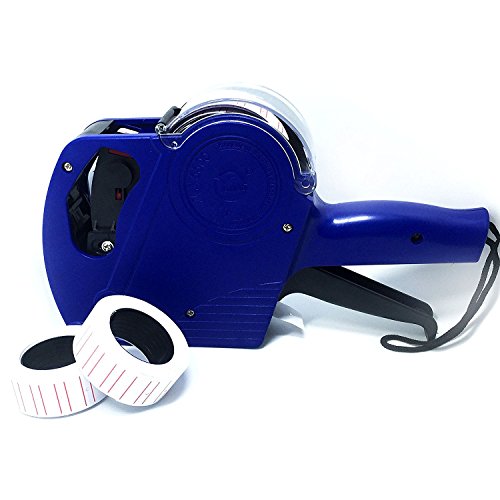 Mcupper-MX5500 EOS 8 Digits Price Tag Gun Labeler Labeller Included Labels & Spare Ink (Blue)