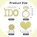 170 Pcs Wedding Confetti, Heart and Diamond Ring Shaped Confetti Bridal Shower Decorations I Do Engagement Party Table Scatter for Wedding or Engagement Decor(Gold)