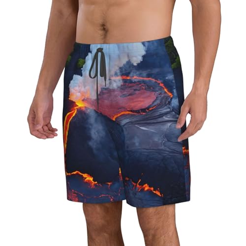 Kilauea Volcanos Print Stylish Men Beach Shorts Lightweight Cozy Swim Trunks Summer Casual Outings Holiday2