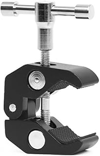 Super Clamp Camera Clamp w/ 1/4"-20 and 3/8"-16 Thread for Cameras, Lights, Umbrellas, Hooks, Shelves, Plate Glass, Cross Bars,Photo Accessories and More