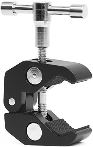 Super Clamp Camera Clamp w/ 1/4"-20 and 3/8"-16 Thread for Cameras, Lights, Umbrellas, Hooks, Shelves, Plate Glass, Cross Bars,Photo Accessories and More