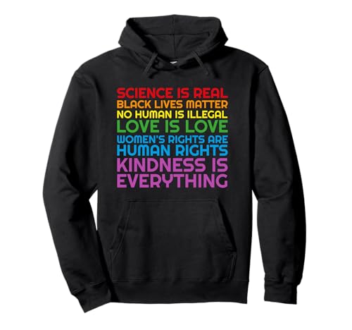 Rainbow Black Lives Matter Science GLBTQ anti ICE hoodie Pullover Hoodie