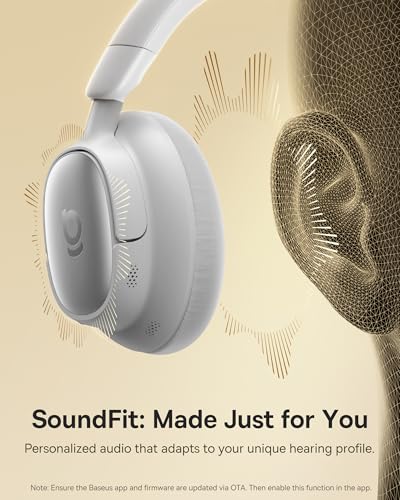 Image of Baseus Bowie MH1 Adaptive Active Noise Cancelling Headphones, Real-Time Adaptive Hybrid ANC, SuperBass 2.0, LDAC Hi-Res Sound, 80H Playtime, Comfortable Fit, Clear Calls, Bluetooth 6.0 -Frosted Gray