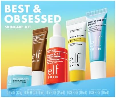 e.l.f. SKIN Best & Obsessed Skincare Kit, Travel-Size Makeup Remo...