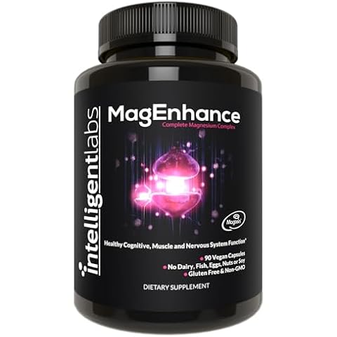 Intelligent Labs MagEnhance Magtein Magnesium Complex Supplement L-Threonate with Magnesium Glycinate and Taurate, 90 Capsules Cover