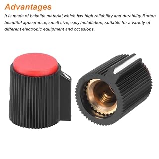QUARKZMAN Boutons de potentiomètre en bakélite 13×15,5 mm pour contrôle de volume de guitare basse, audio avec trou de 6 mm et 2 vis de fixation, noir rouge, ensemble de 2 Pcs - Les Beatles, Paul McCartney, John Lennon, RIngo Starr, George Harrison QUARKZMAN Boutons de potentiomètre en bakélite 13x15,5 mm pour contrôle de volume de guitare basse, audio avec trou de 6 mm et 2 vis de fixation, noir rouge, ensemble de 2 Pcs – Image 3