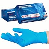 GTT Nitrile Exam Gloves Disposable,6 Mil Latex-Free，Medical, Food PrepTattoo, Cooking, Mechanic, First Aid Rubber，Large Blue 200 Count Examination Gloves Box