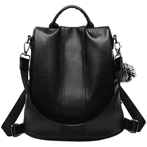 shepretty Women's Anti-Theft Backpacks Shoulder Bag PU Leather Rucksack, 12911Black Cover