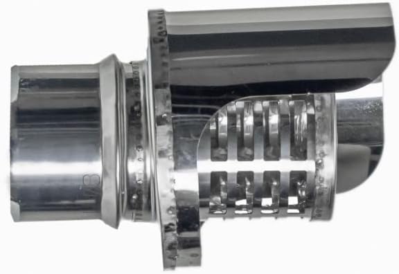 Sombrero anti lluvia estufa pellet 80mm, sombrero con salida lateral antilluvia para estufa pellet (Inoxidable)