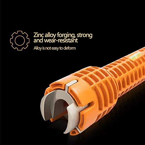 WREOW Faucet Wrench Sink Wrench Tool Faucet and Sink Installer Multifunctional Double Head Sink Installer Tool Water Pipe Spanner Tackle For Kitchen (orange)