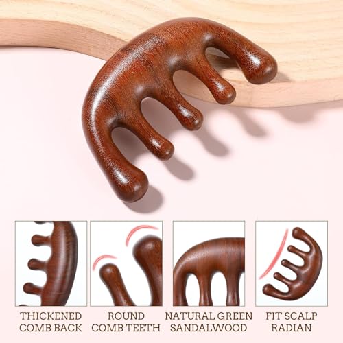 Image of Wooden Head Massager for Scalp - Relaxing Acupressure Comb for Stress Relief, Hair Growth & Improved Blood Circulation