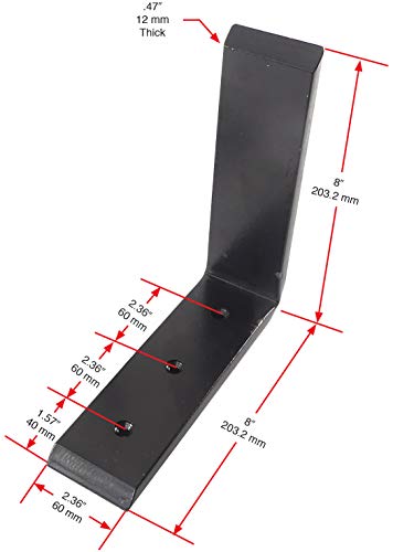 Countertop and Shelf Support Brackets 4 Piece Set for Granite and Quartz Countertops and Heavy Shelves, 8 Inch x 8 Inch, Heavy-Duty Steel Construction, Powder Coat Finish, 4 Pieces, Hardware Included - Thumbnail 3