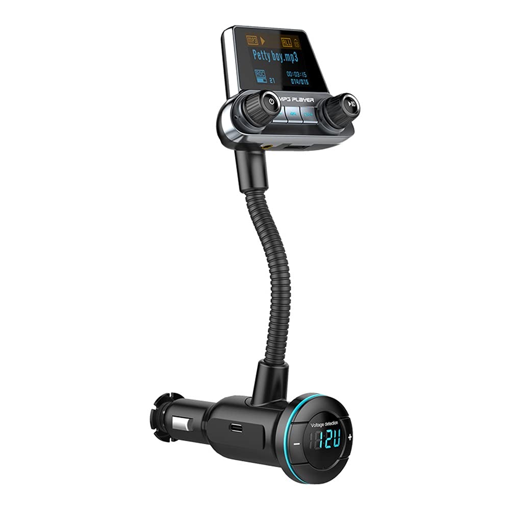 YONGYAO BT14 Car Bluetooth Dual Screen Vivavoce Lettore MP3 Trasmettitore FM Caricabatteria da Auto Supporta Il rilevamento della Tensione degli Effetti sonori EQ