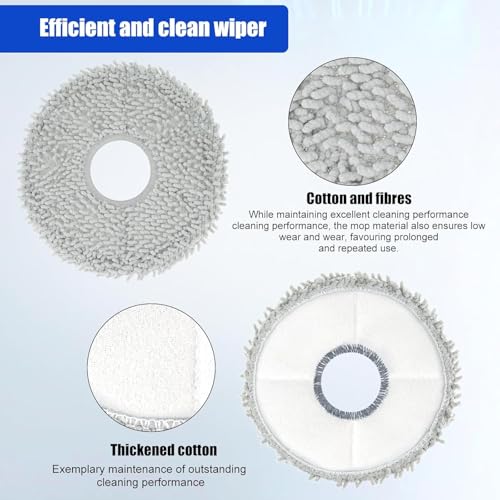 ECOVACS waschbare/Wiederverwendbare Reinigungstücher, für den Saugroboter DEEBOT T30 PRO Omni / T30 Omni/ T30S Combo Complete/ T30S PRO, 2er-Pack, Originalzubehör